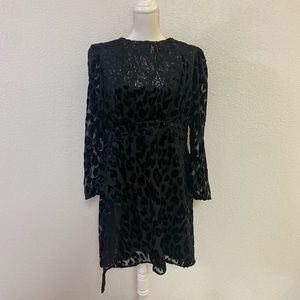 Black leopard dress